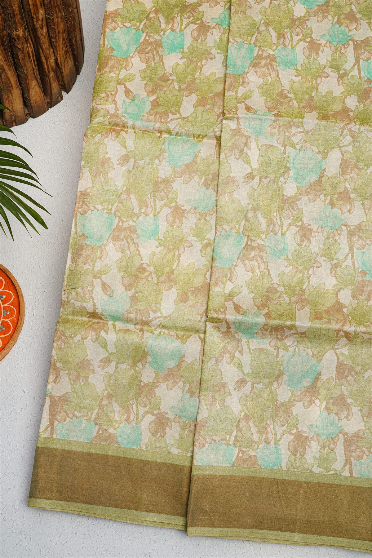 Fancy Tussar Off white Saree