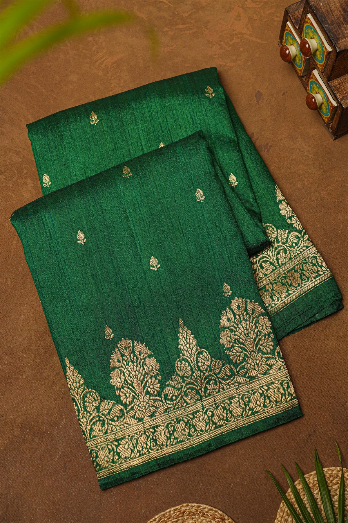 Fancy Matka Silk Green Saree