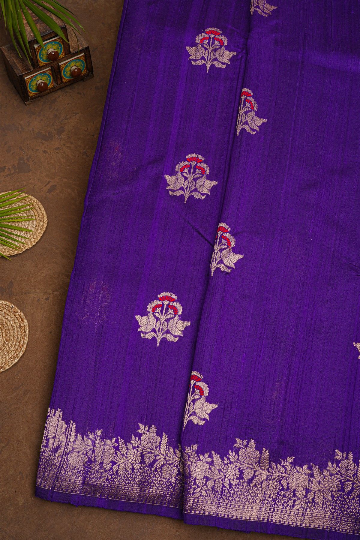 Fancy Matka Silk Blue Saree
