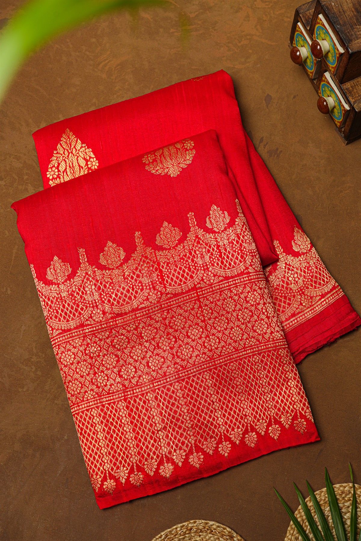 Fancy Matka Silk Red Saree