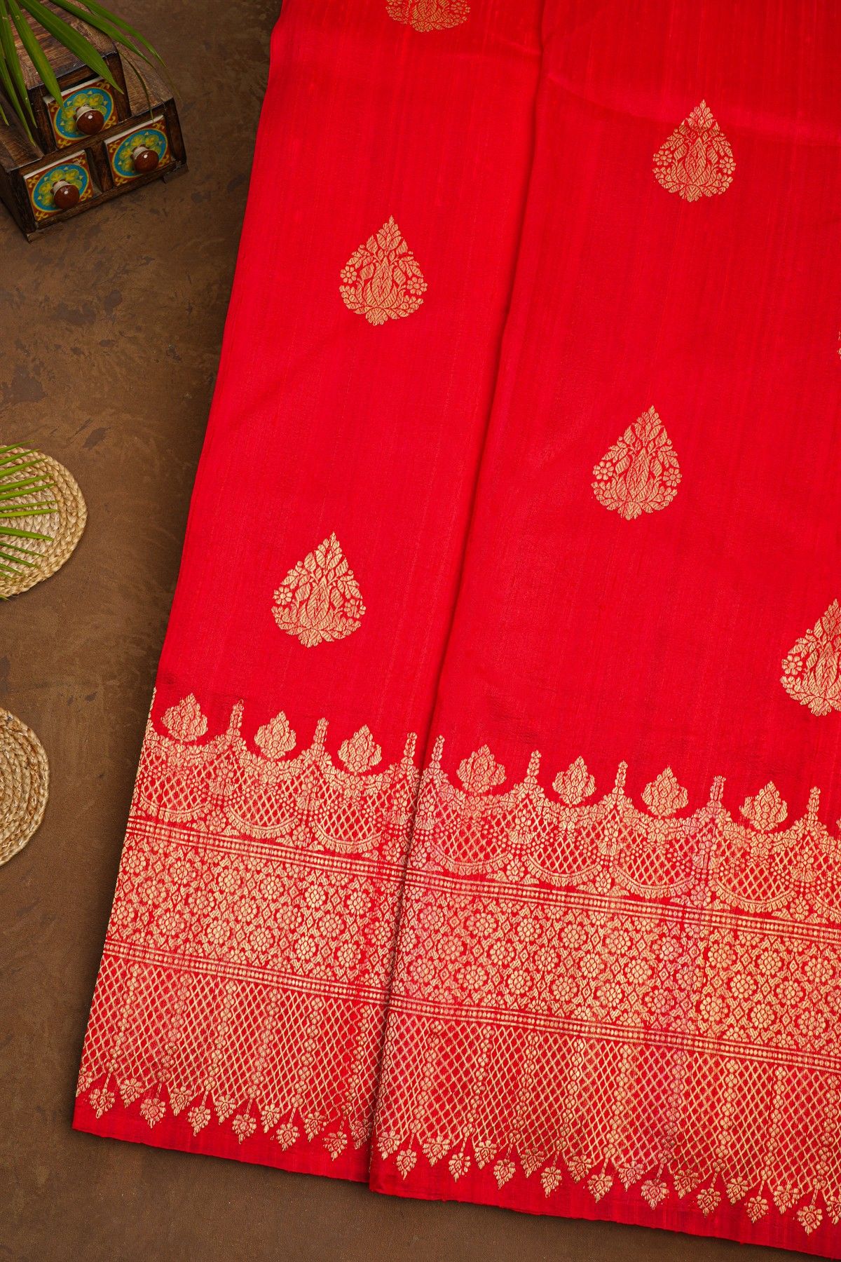Fancy Matka Silk Red Saree