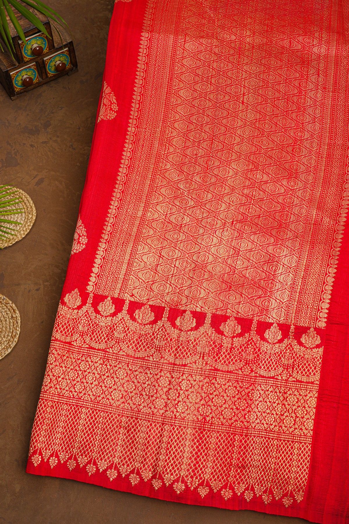 Fancy Matka Silk Red Saree