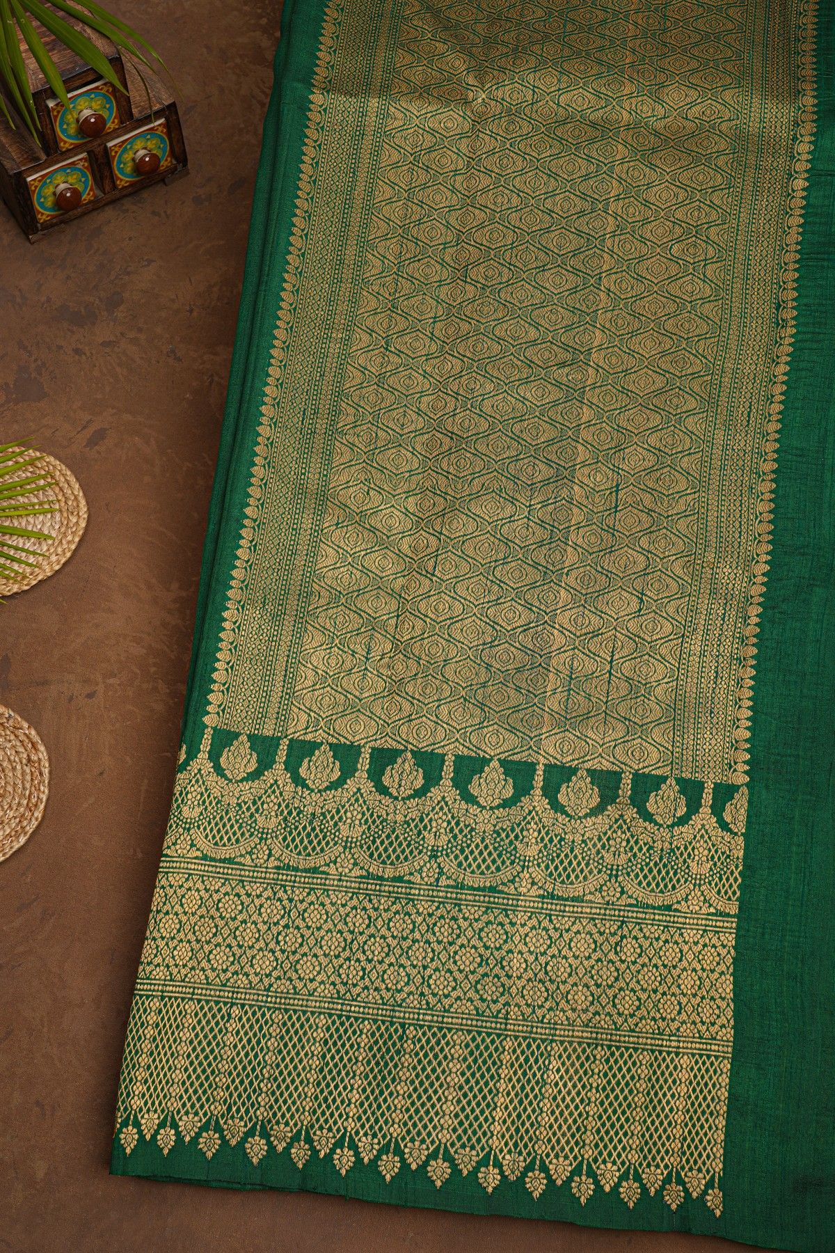 Fancy Matka Silk Green Saree