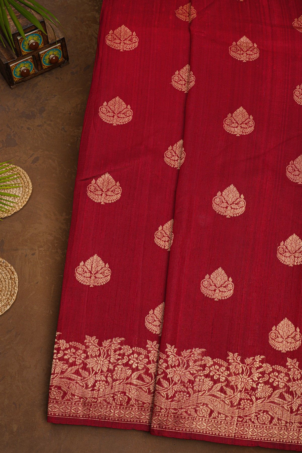 Fancy Matka Silk Maroon Saree