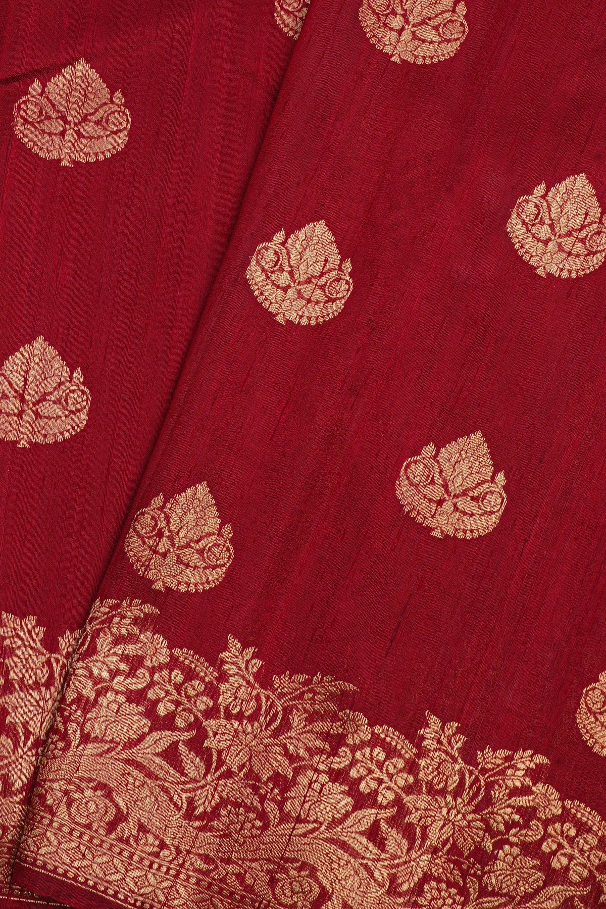 Fancy Matka Silk Maroon Saree