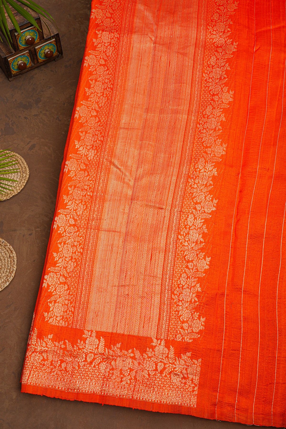 Fancy Matka Silk Orange Saree