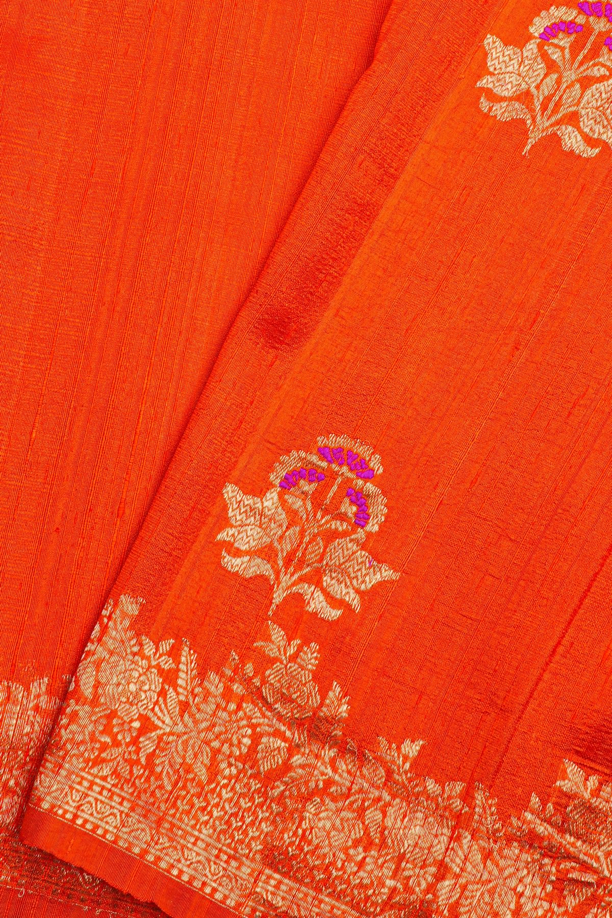Fancy Matka Silk Orange Saree