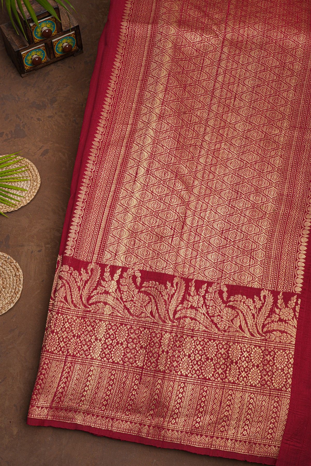 Fancy Matka Silk Maroon Saree