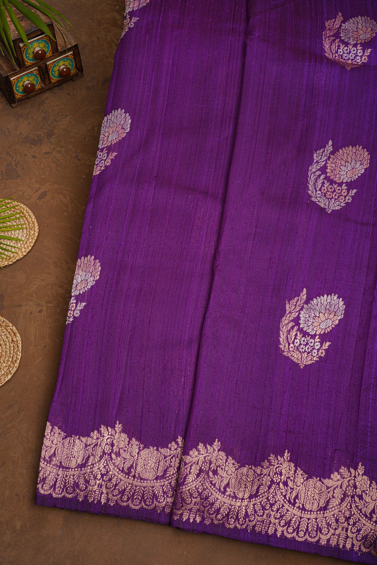 Fancy Matka Silk Purple Saree