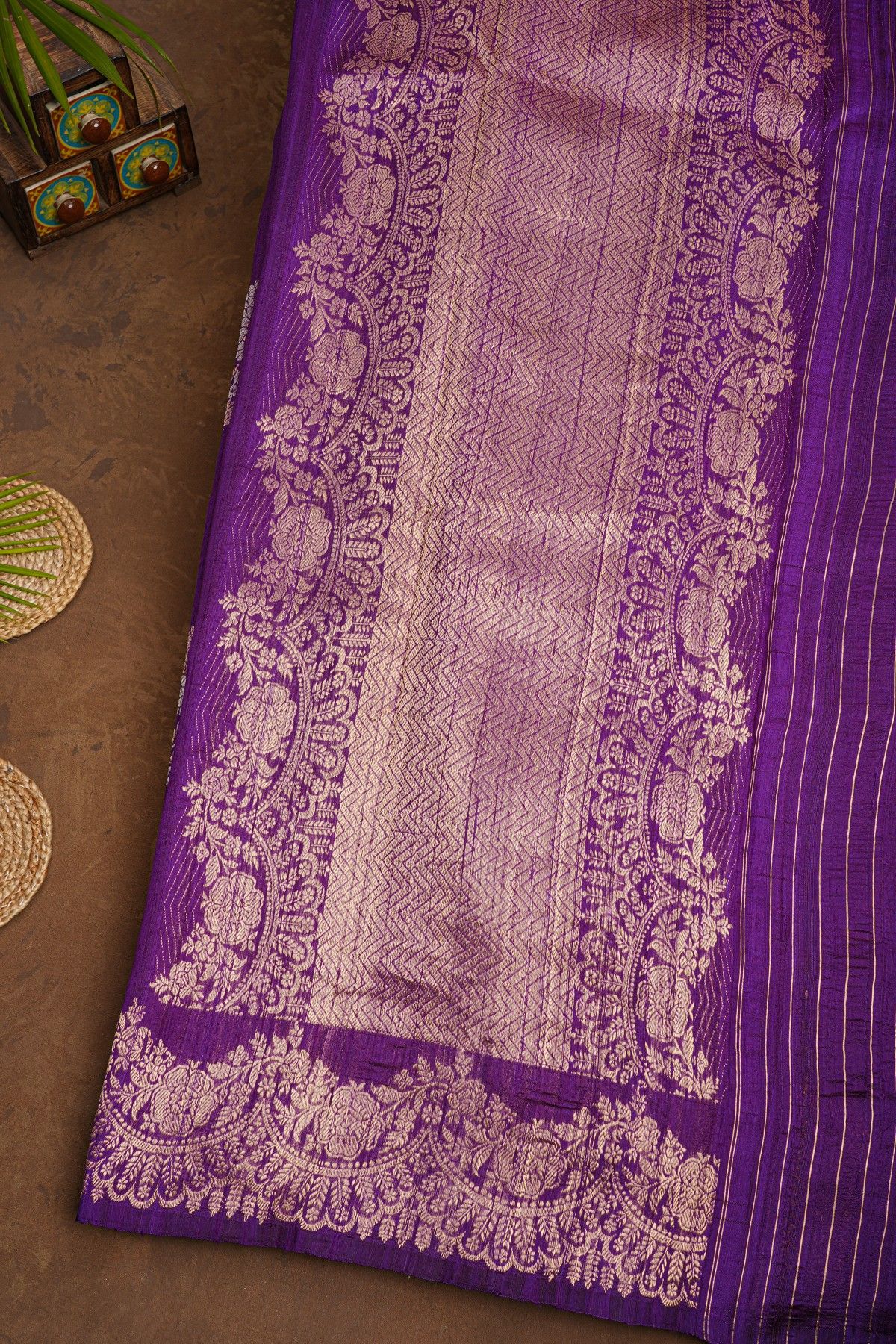 Fancy Matka Silk Purple Saree