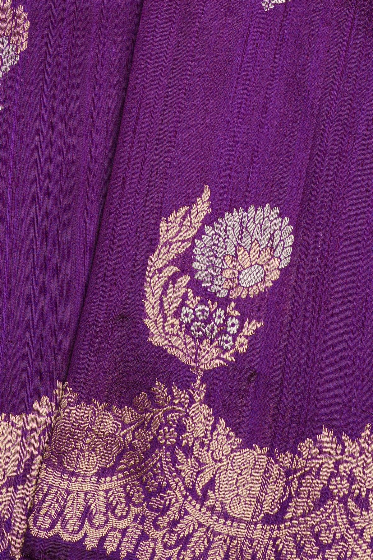 Fancy Matka Silk Purple Saree