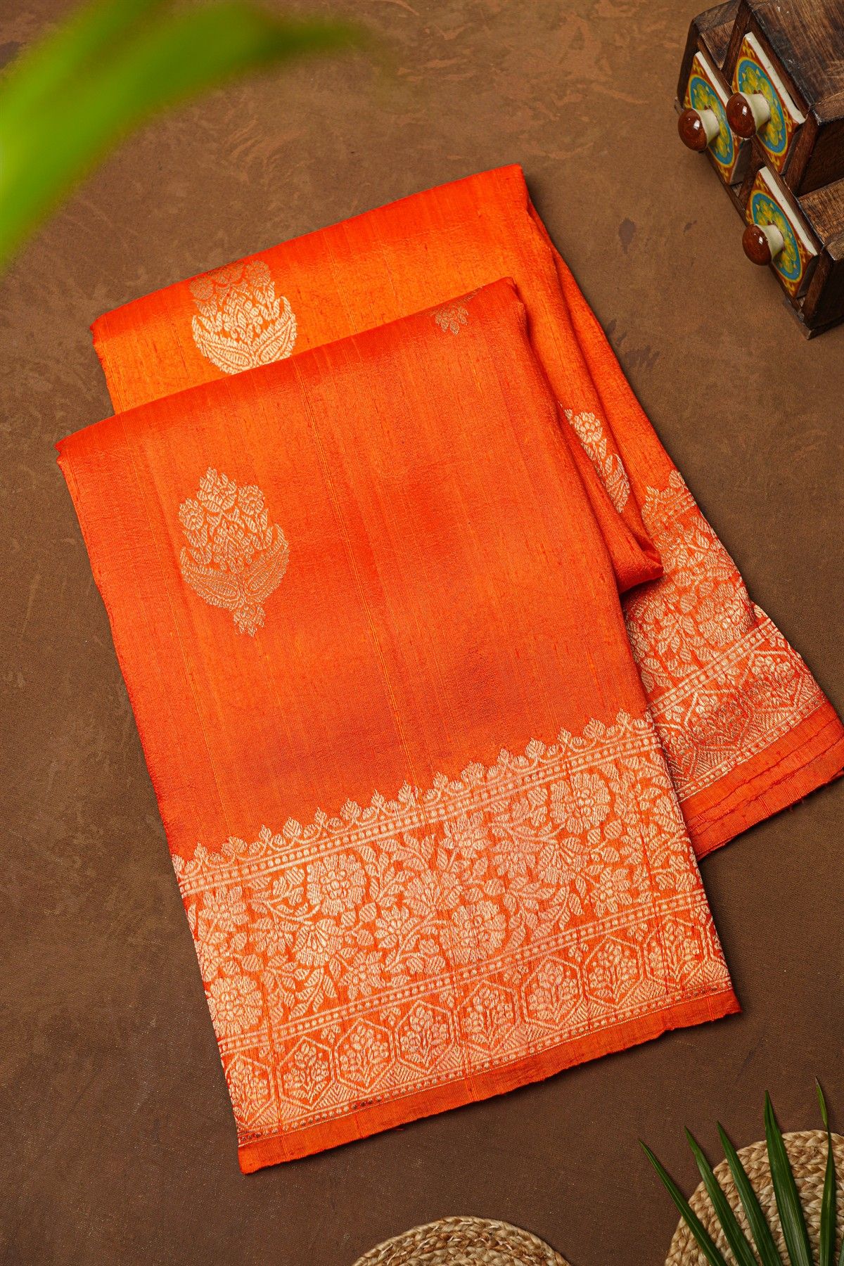 Fancy Matka Silk Orange Saree