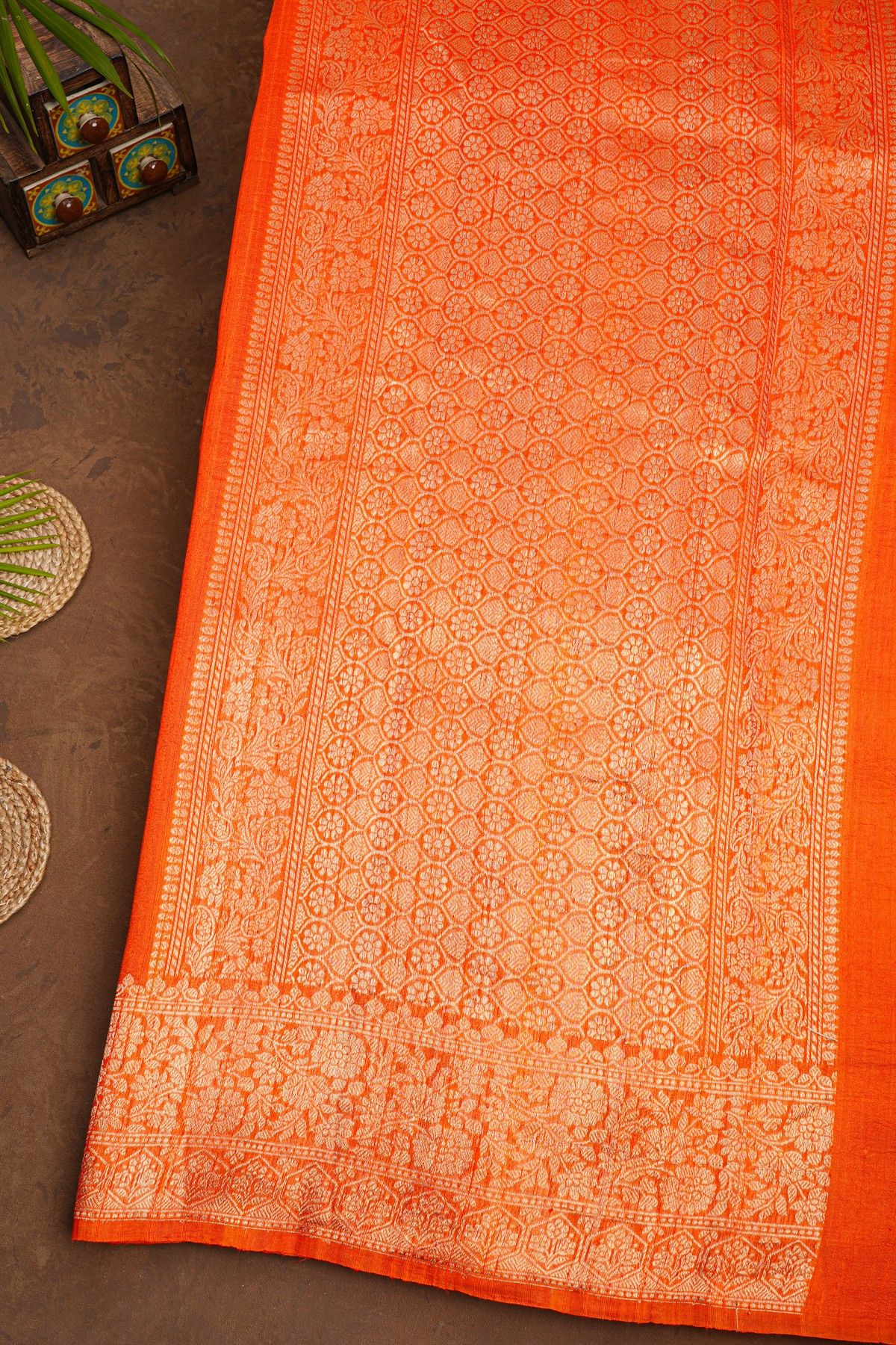 Fancy Matka Silk Orange Saree
