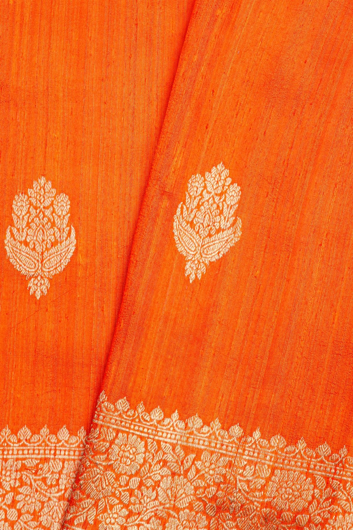 Fancy Matka Silk Orange Saree