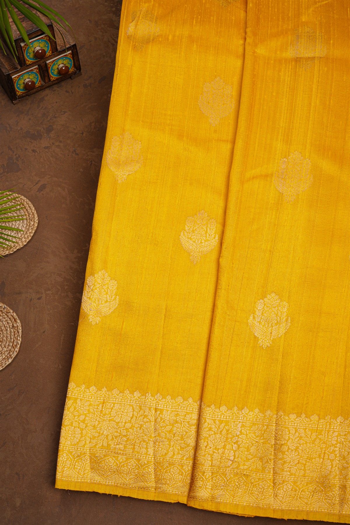 Fancy Matka Silk Yellow Saree