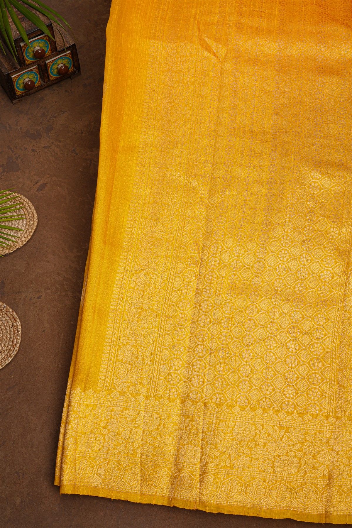Fancy Matka Silk Yellow Saree