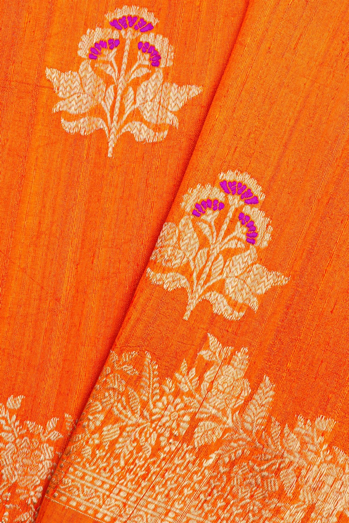 Fancy Matka Silk Orange Saree