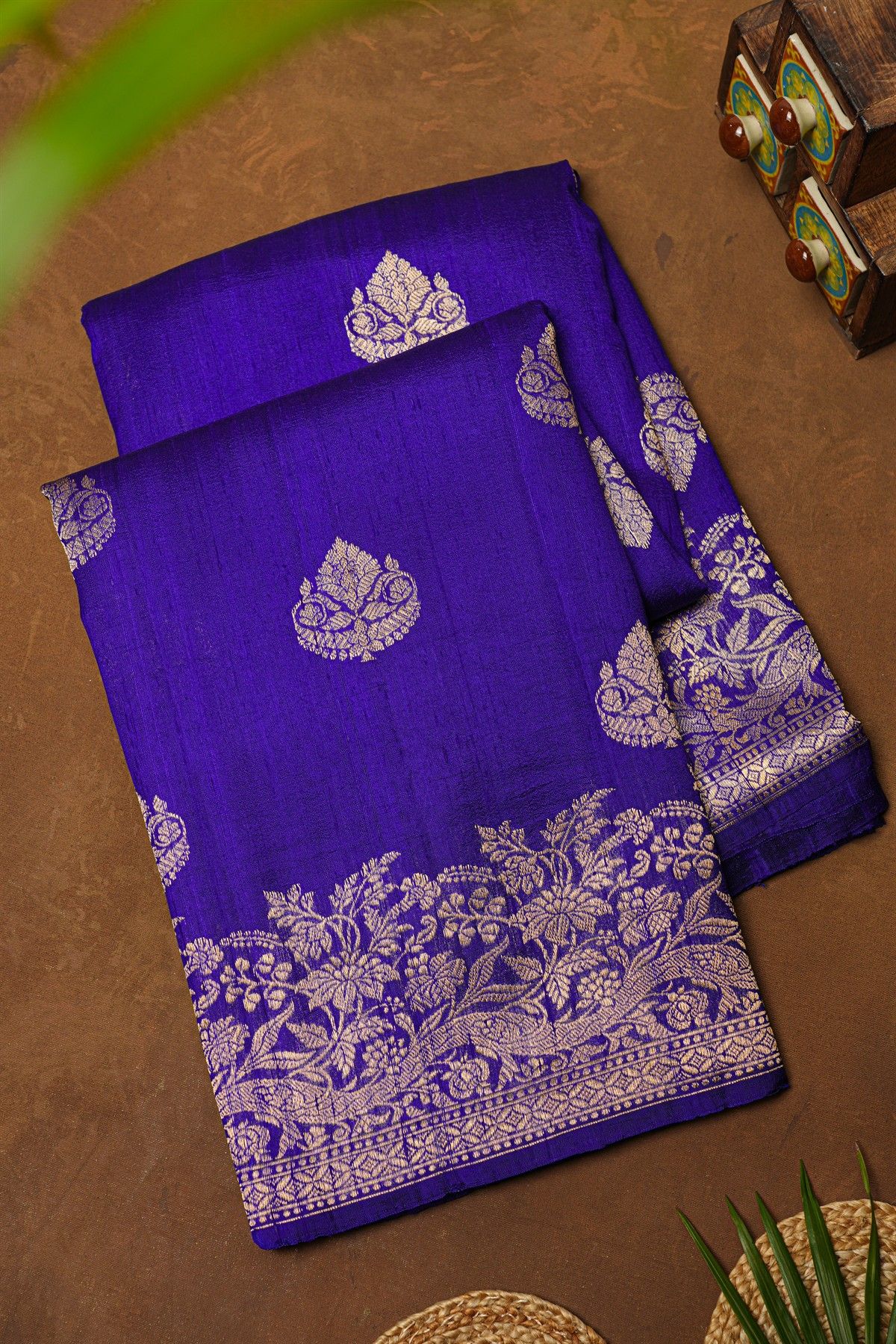 Fancy Matka Silk Blue Saree