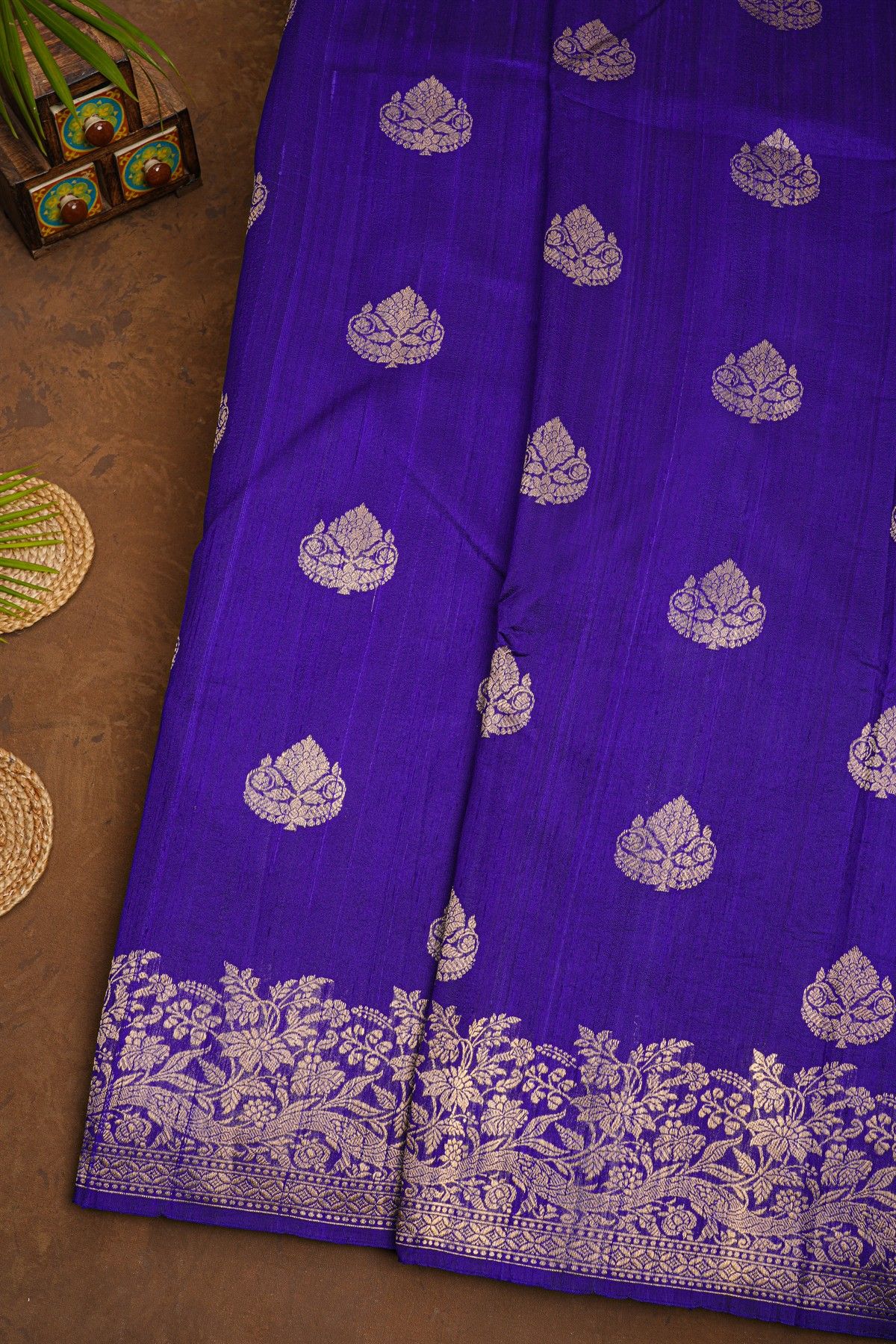 Fancy Matka Silk Blue Saree
