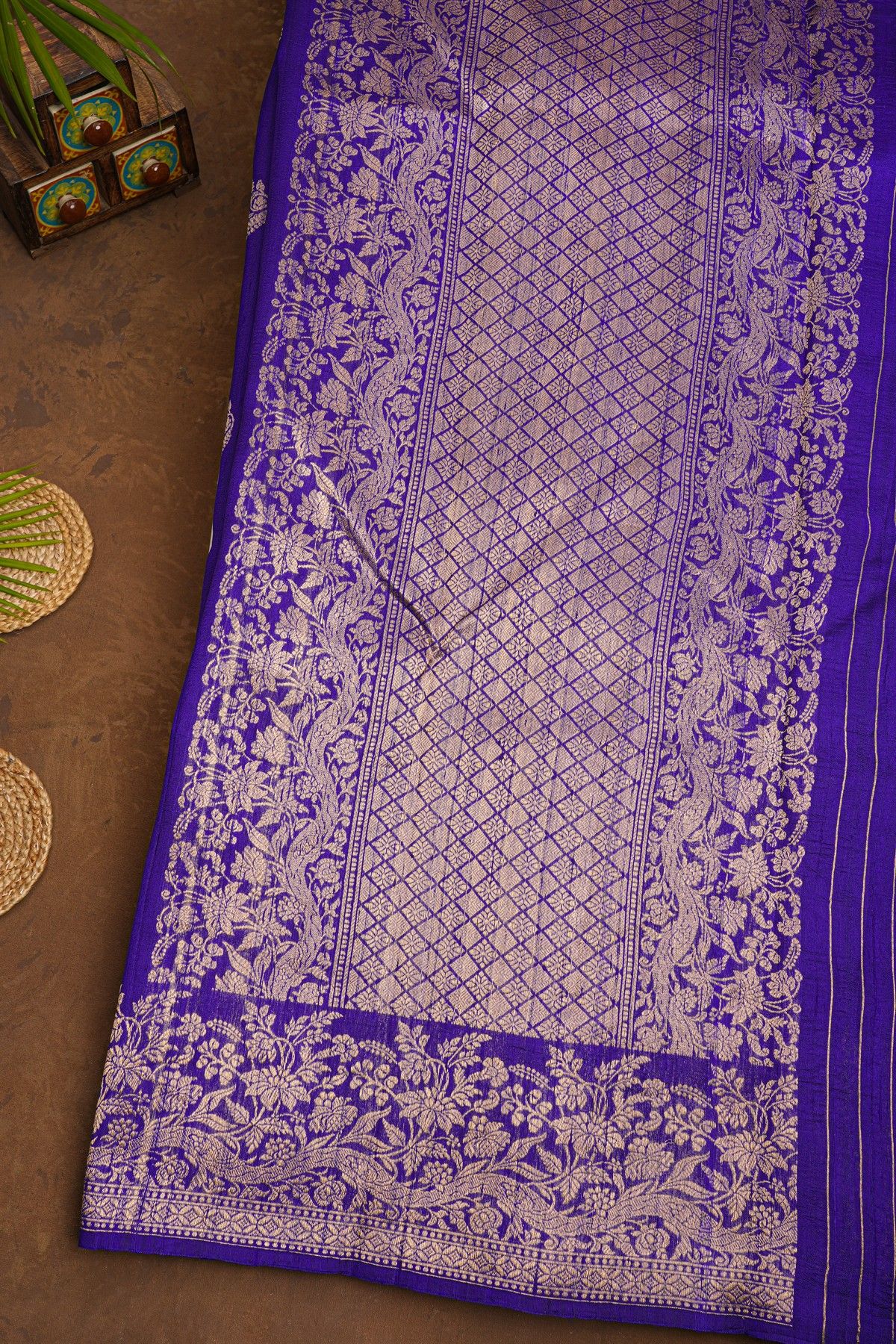 Fancy Matka Silk Blue Saree