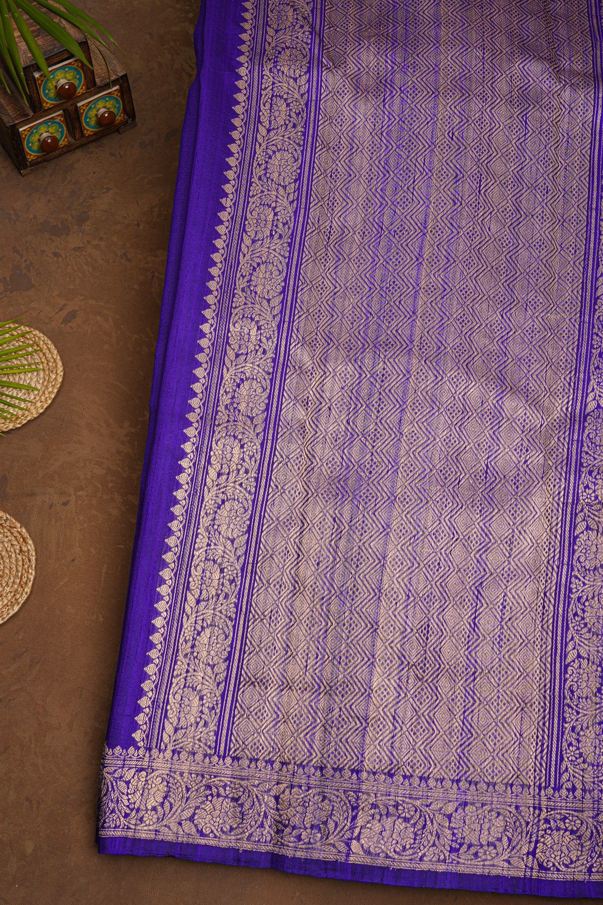 Fancy matka Silk Blue Saree