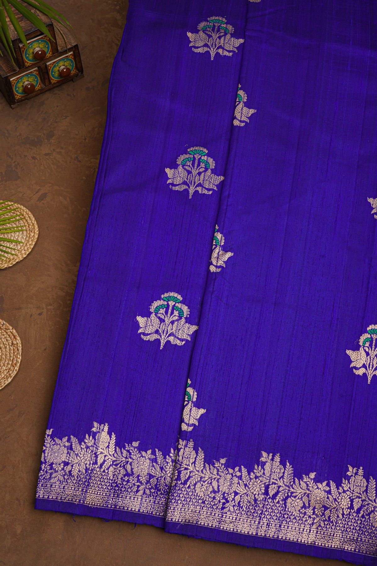 Fancy Matka Silk Blue Saree