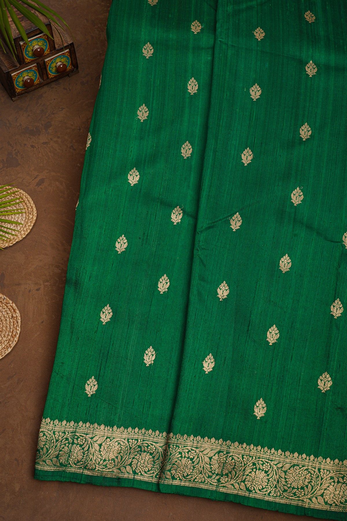 Fancy Matka Silk Green Saree