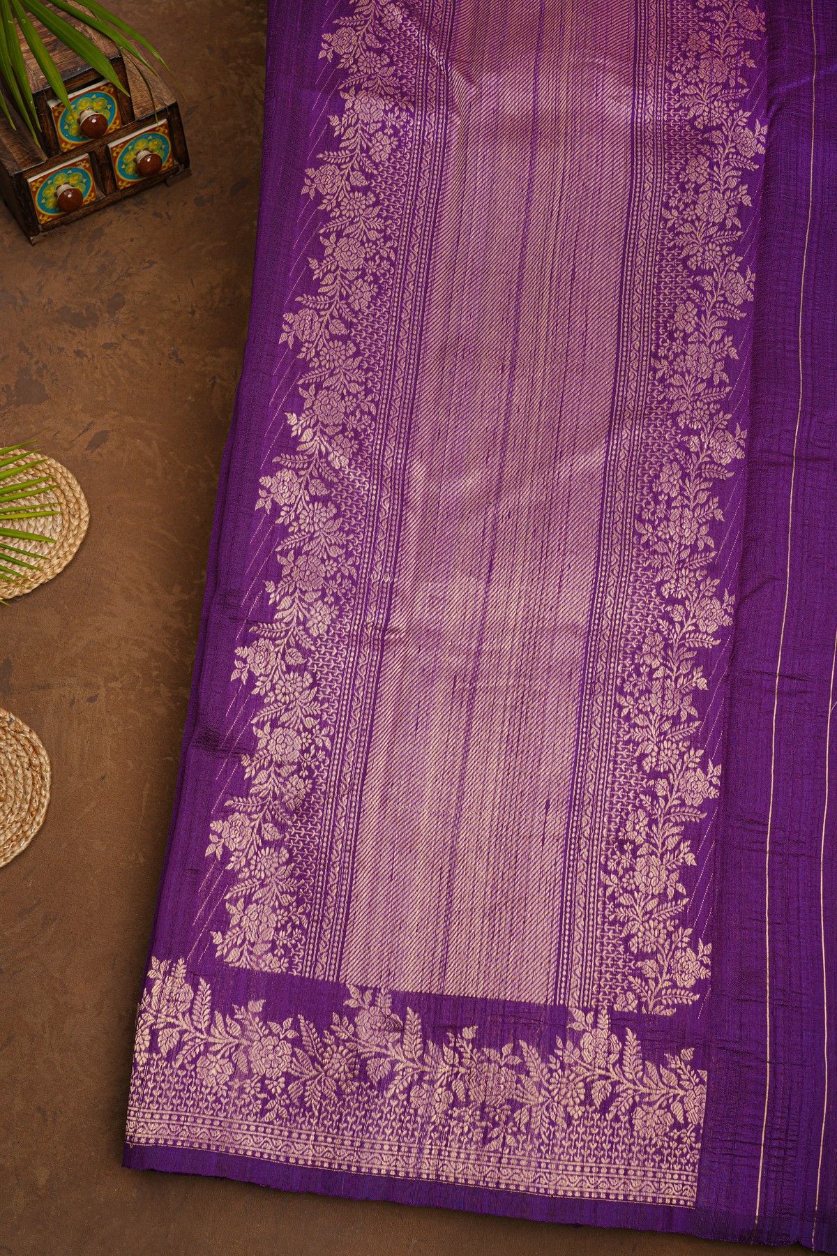 Fancy Matka Silk Purple Saree