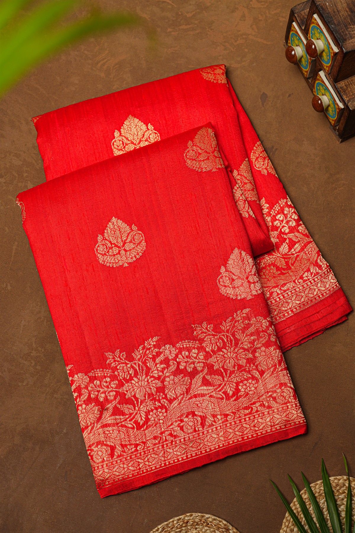 Fancy Matka Silk Red Saree