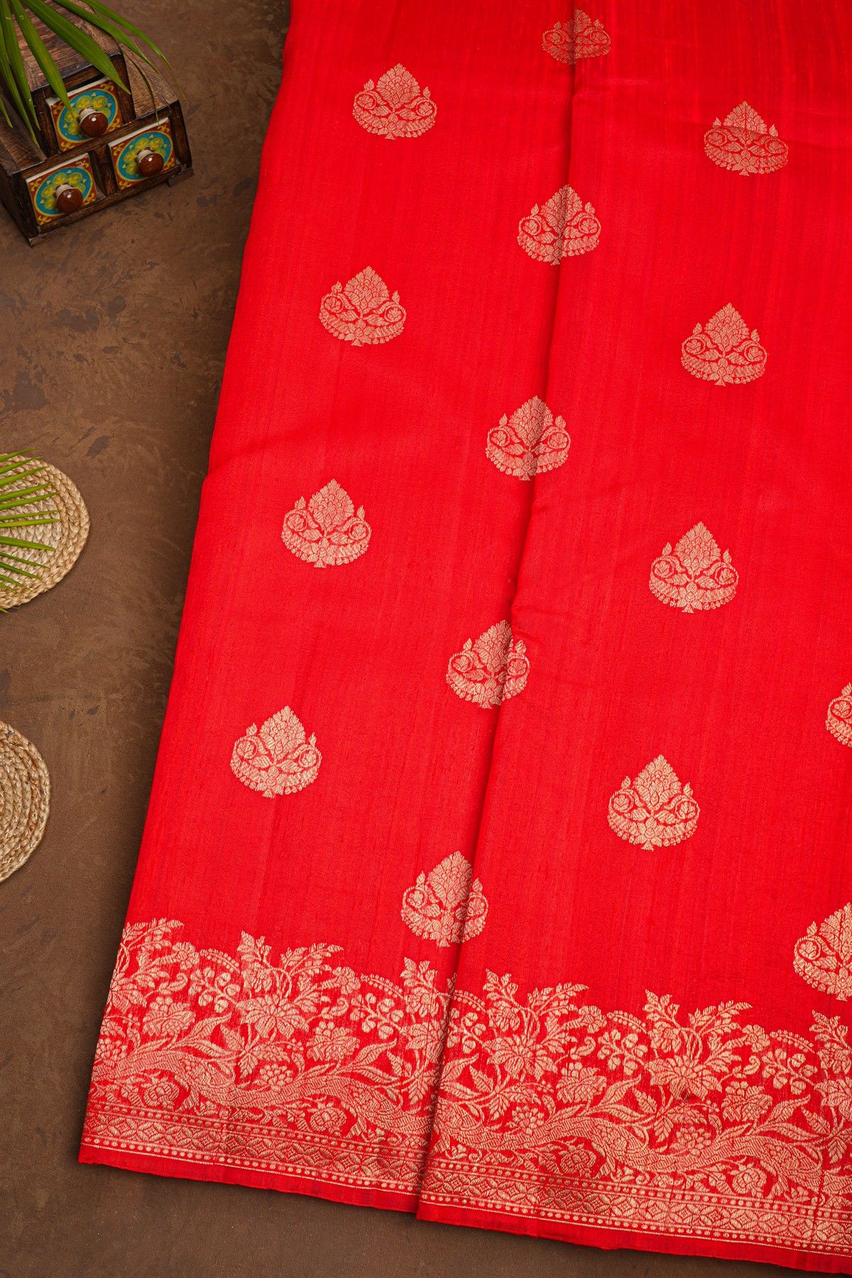 Fancy Matka Silk Red Saree