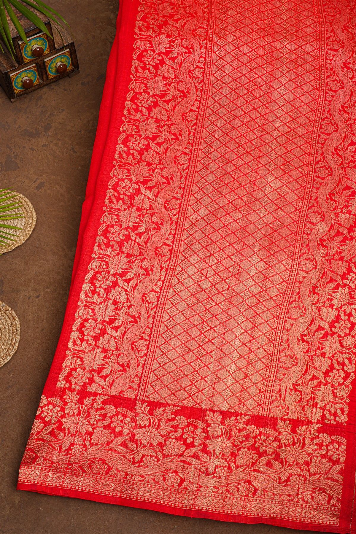 Fancy Matka Silk Red Saree