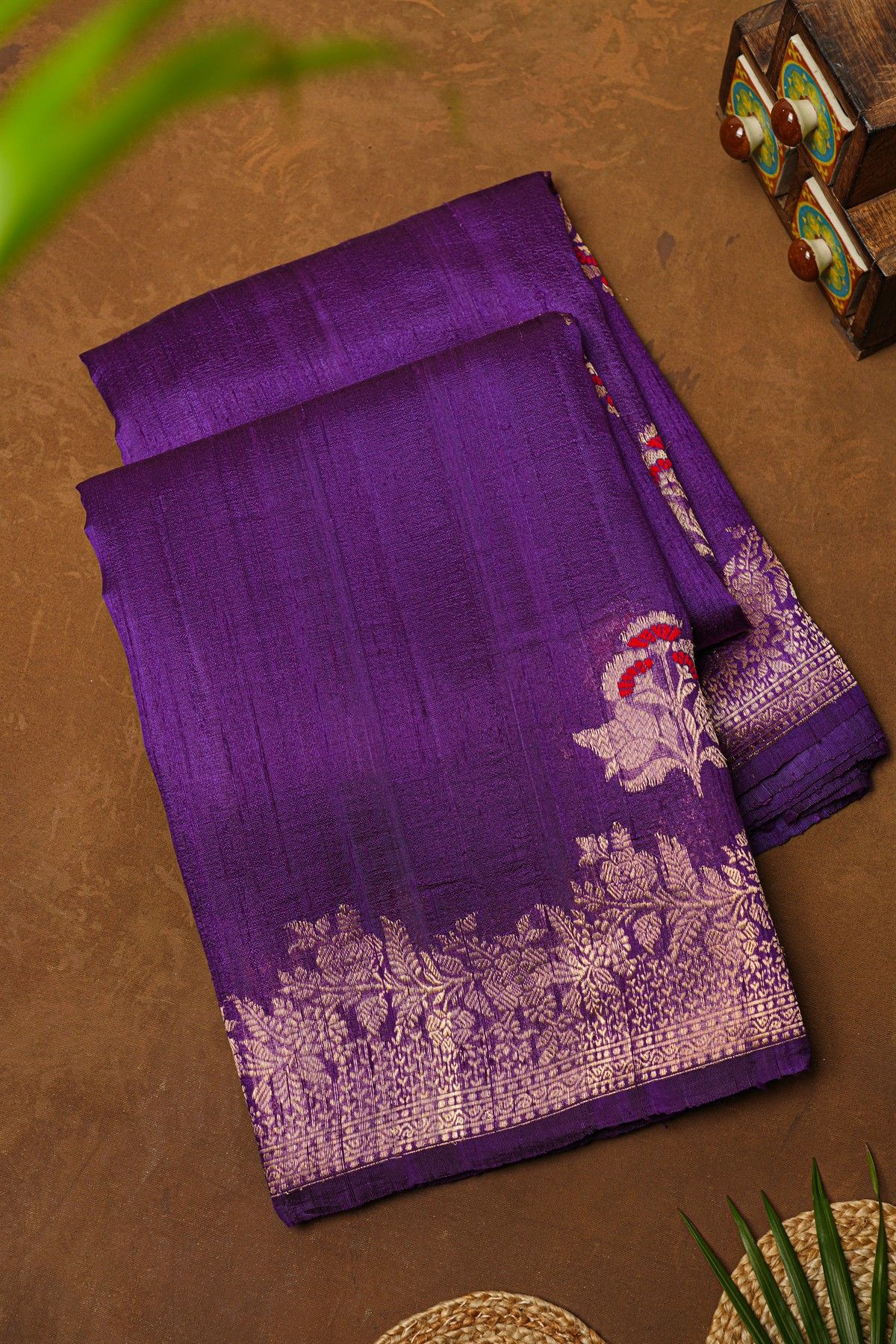 Fancy Matka Silk Purple Saree