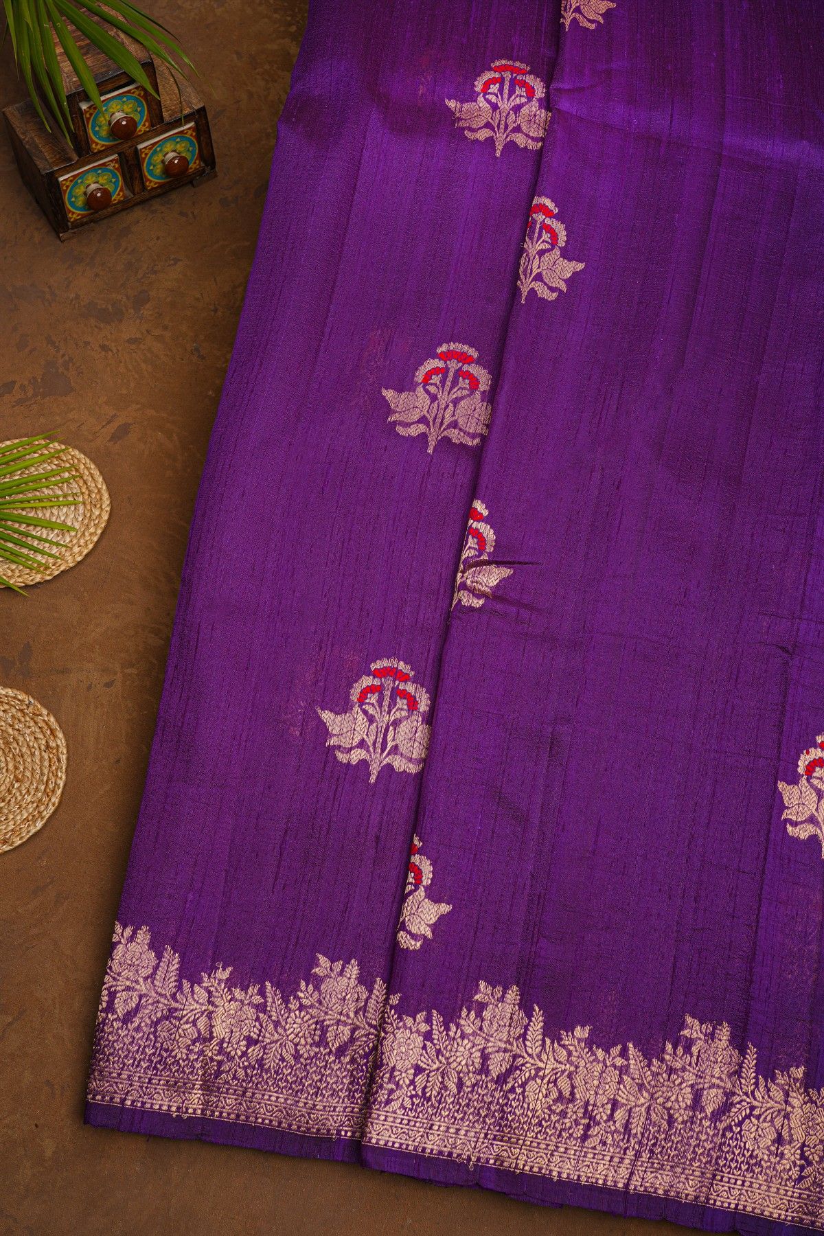 Fancy Matka Silk Purple Saree