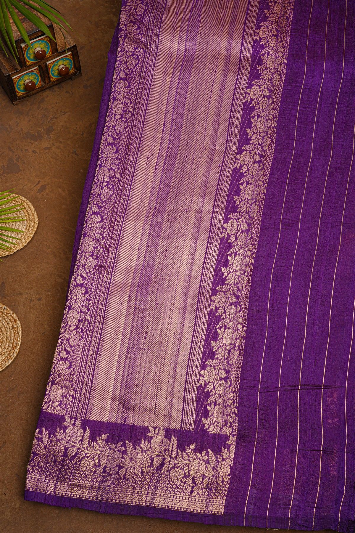 Fancy Matka Silk Purple Saree