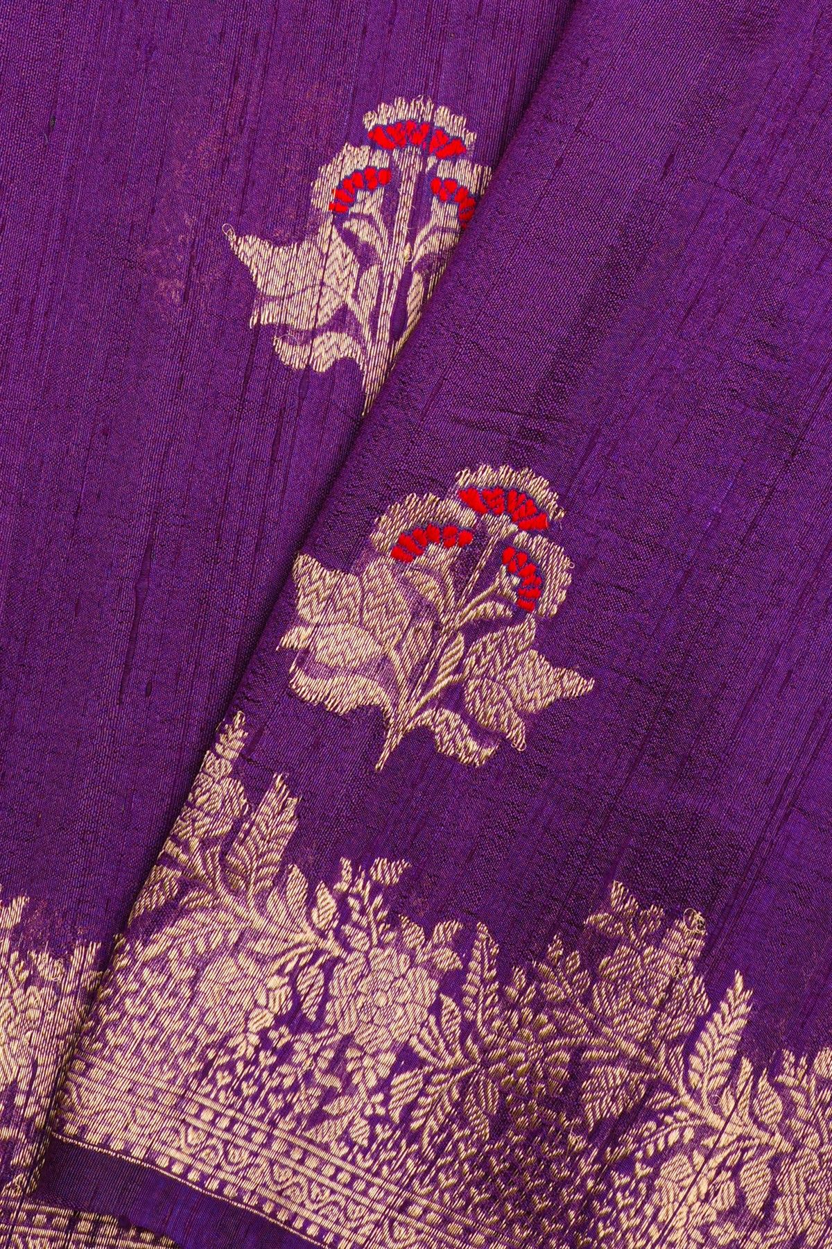 Fancy Matka Silk Purple Saree