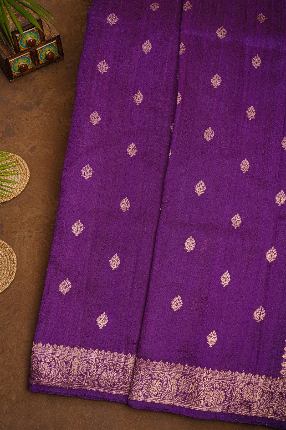 Fancy Matka Silk Purple Saree
