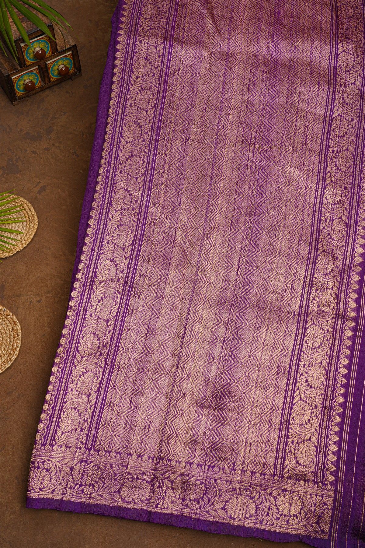 Fancy Matka Silk Purple Saree