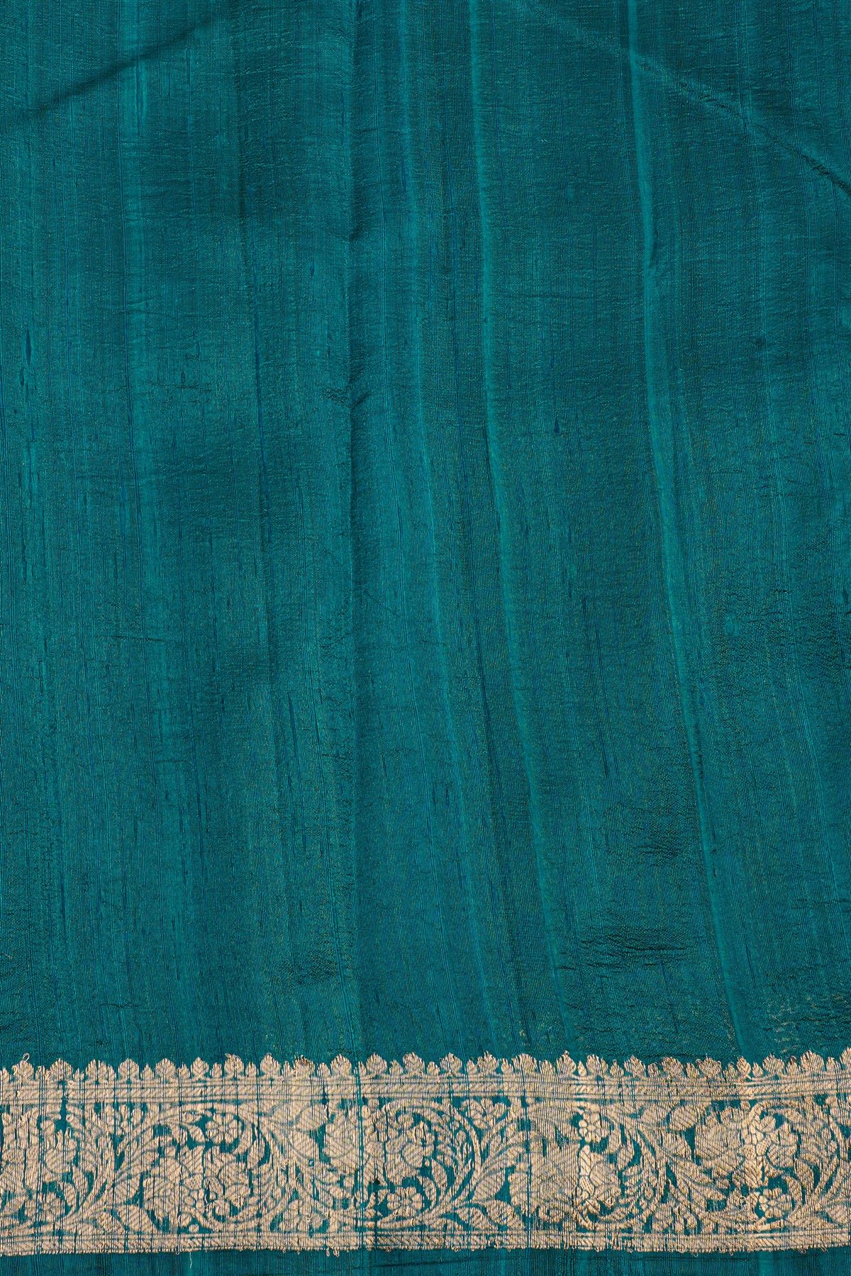 Fancy Matka Silk Peacock Blue saree