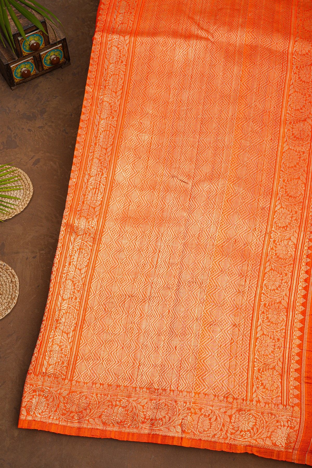 Fancy Matka Silk Orange Saree