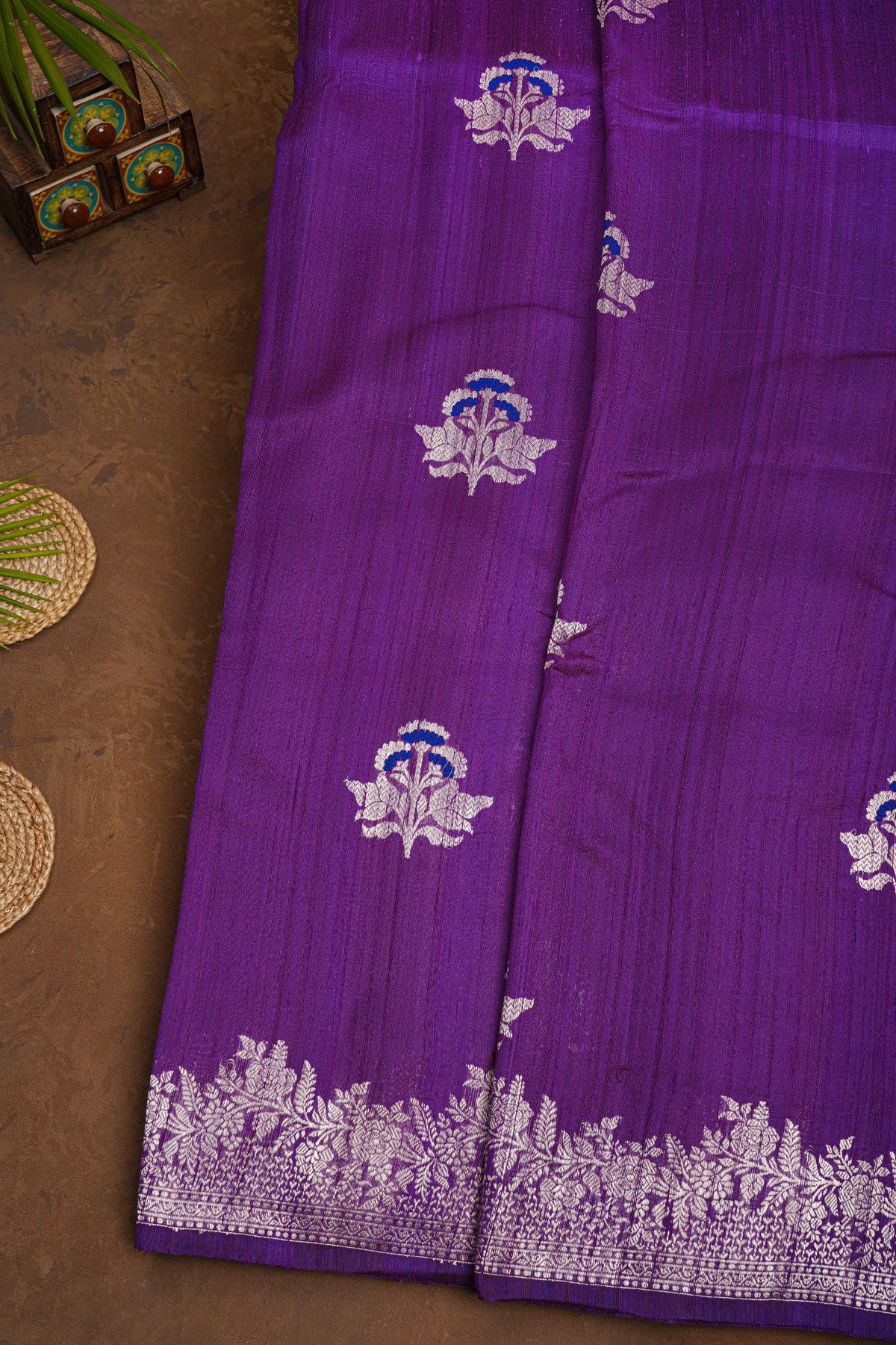 Fancy Matka Silk Violet Saree