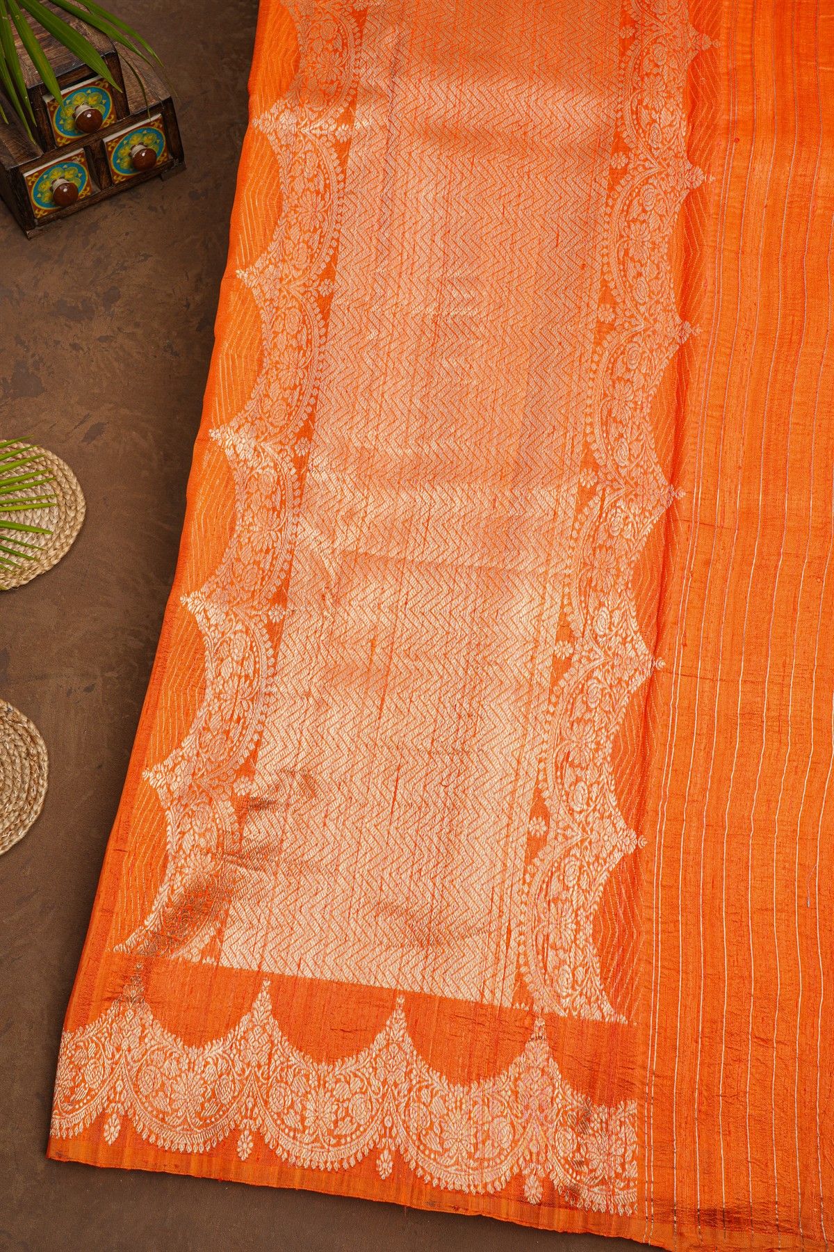 Fancy Matka Silk Orange Saree