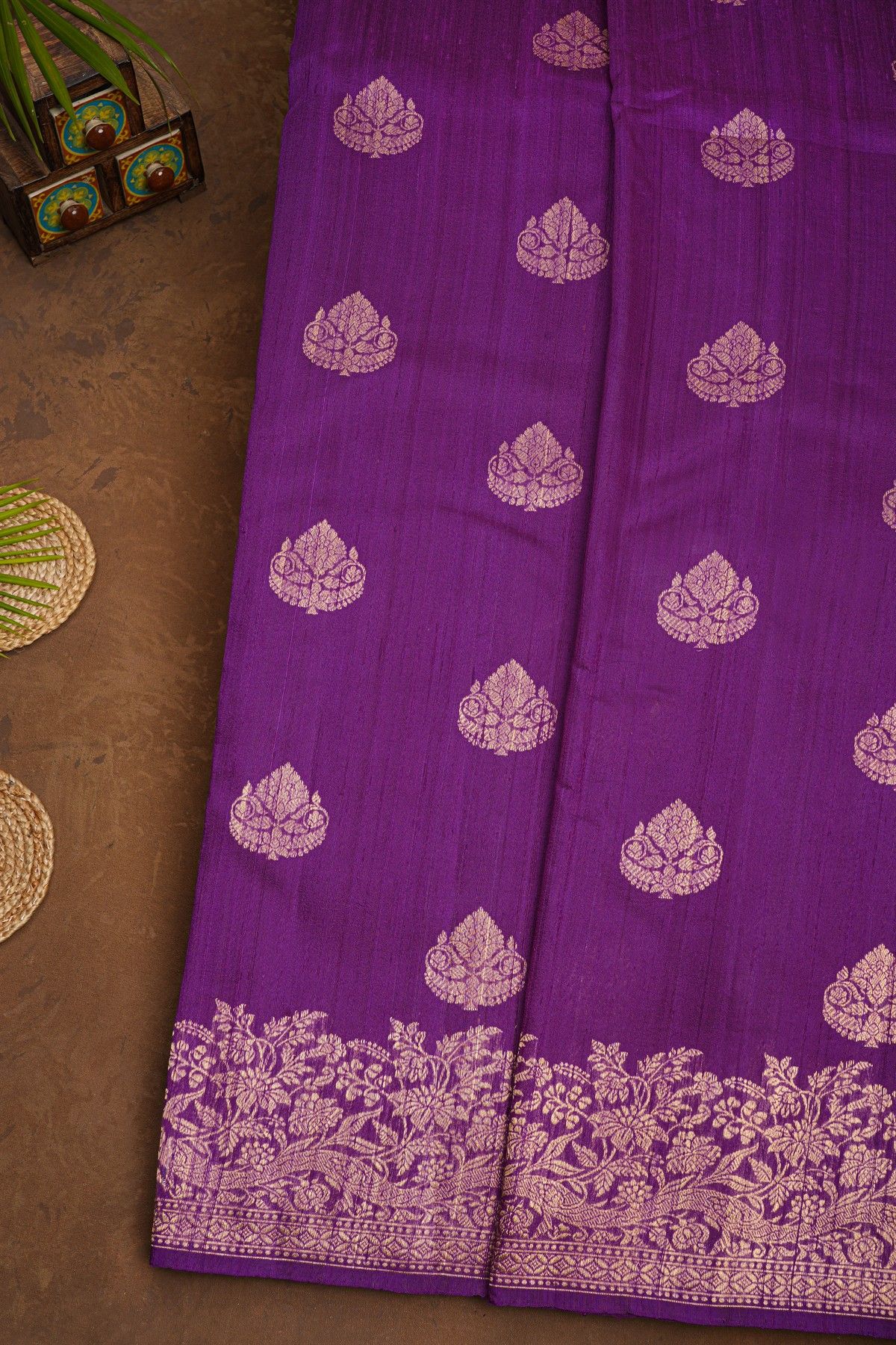 Fancy Matka Silk Purple Saree