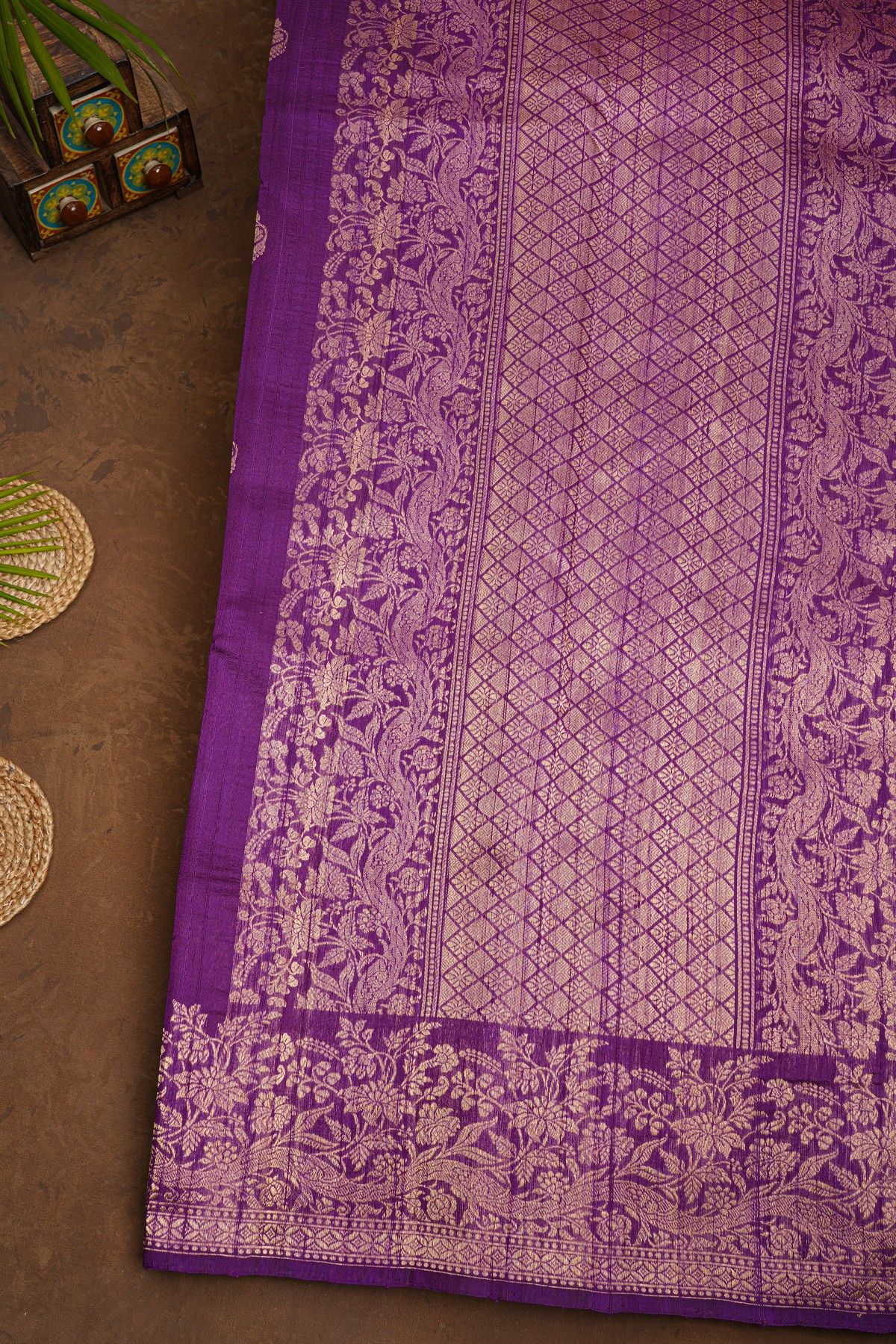 Fancy Matka Silk Purple Saree