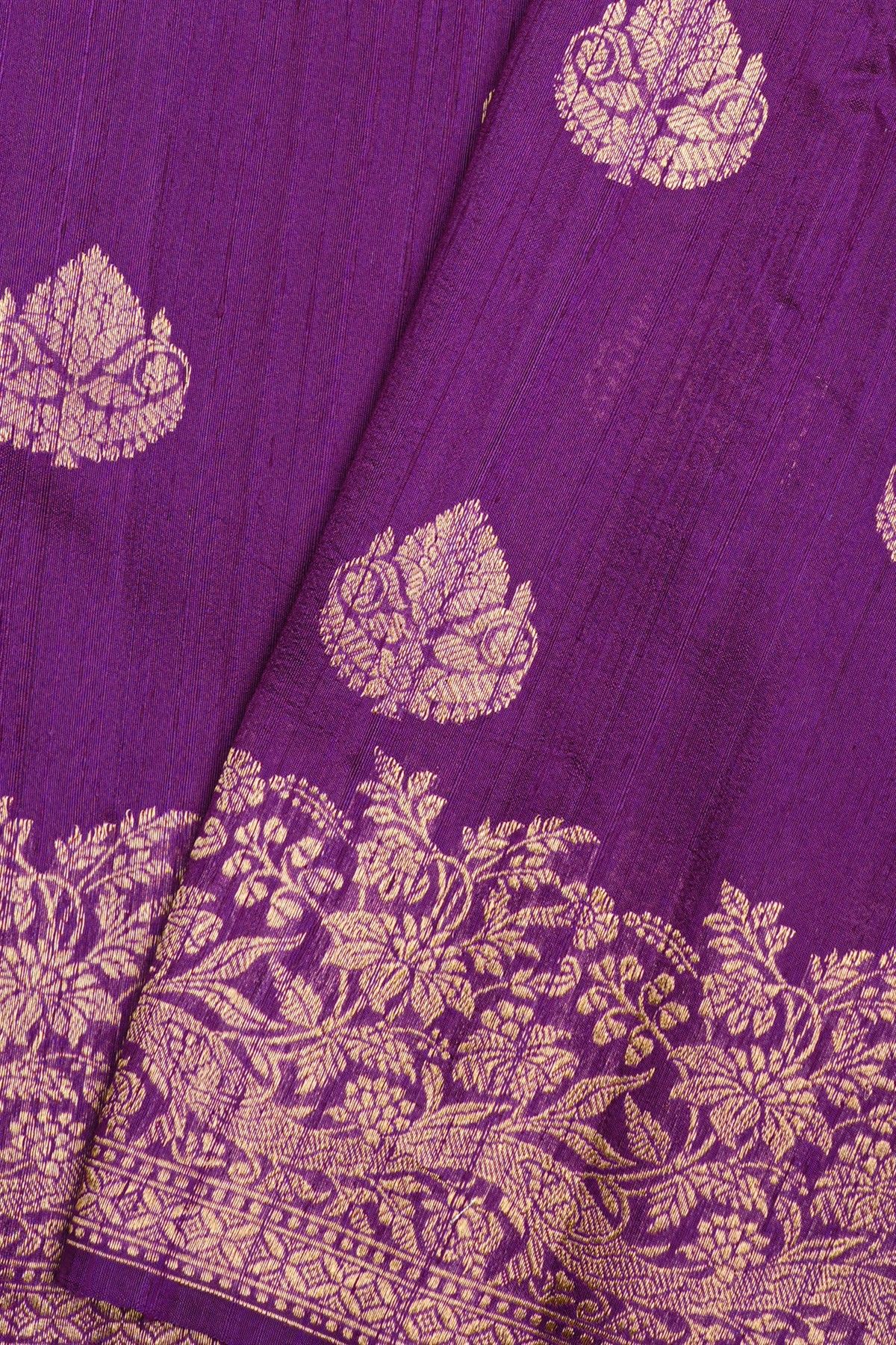 Fancy Matka Silk Purple Saree