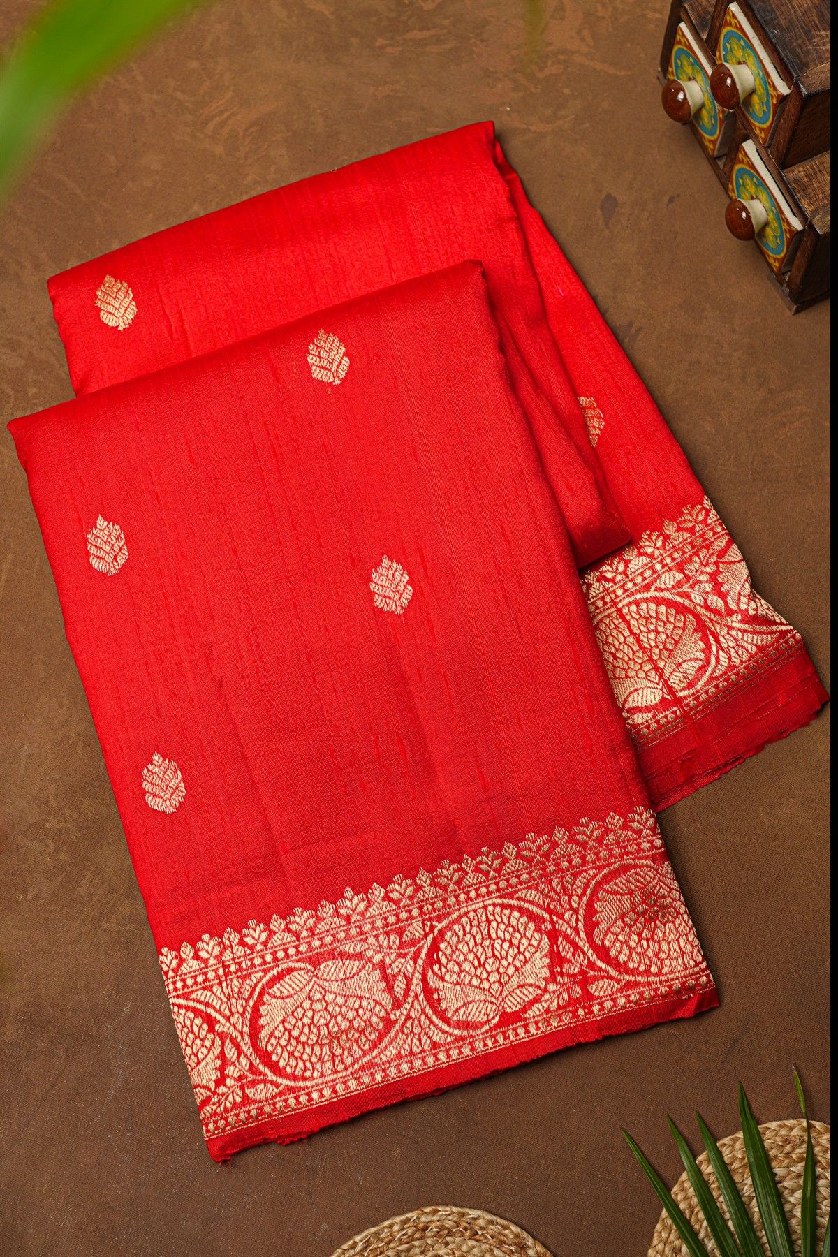 Fancy Matka Silk Red Saree