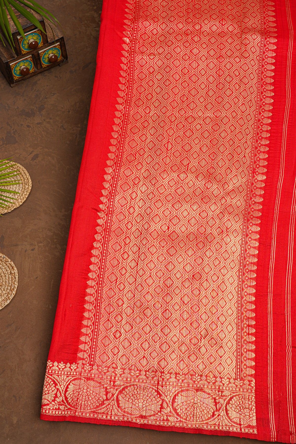 Fancy Matka Silk Red Saree