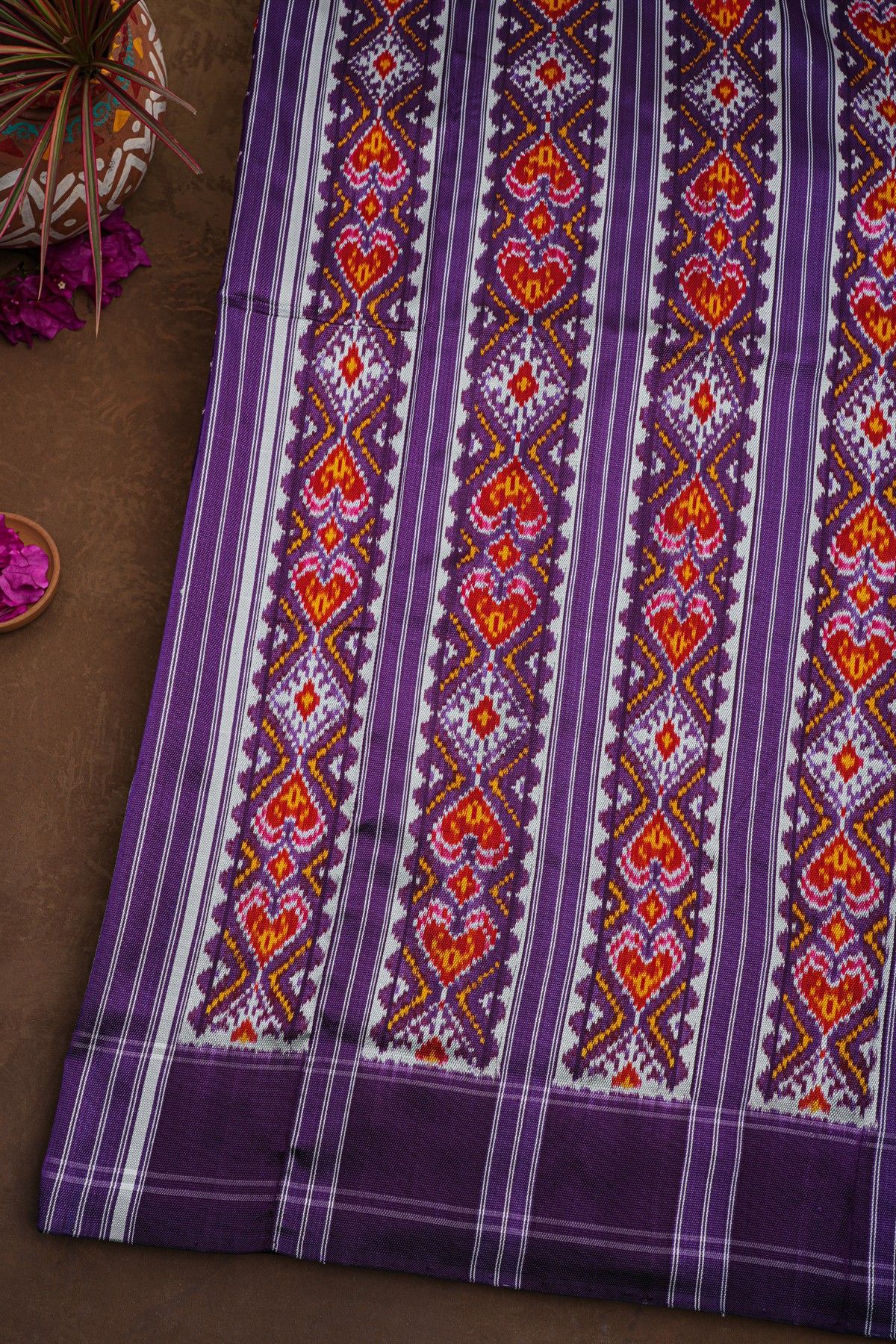 Ikat Silk Navy Blue Saree