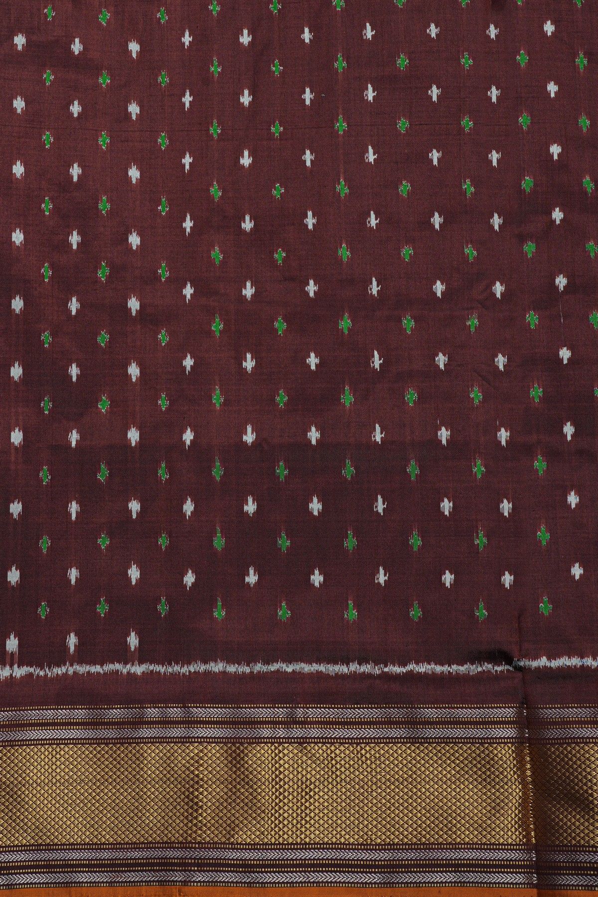 Ikat Silk Sea Green Saree