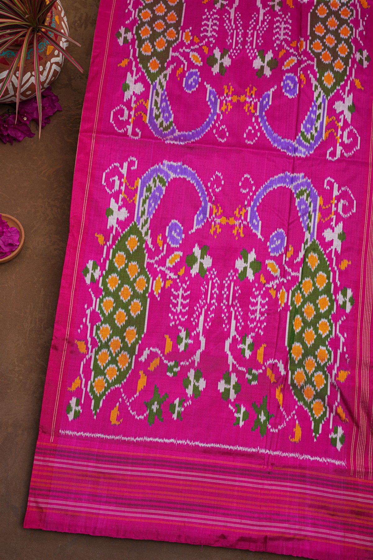 Ikat Silk navy Blue saree