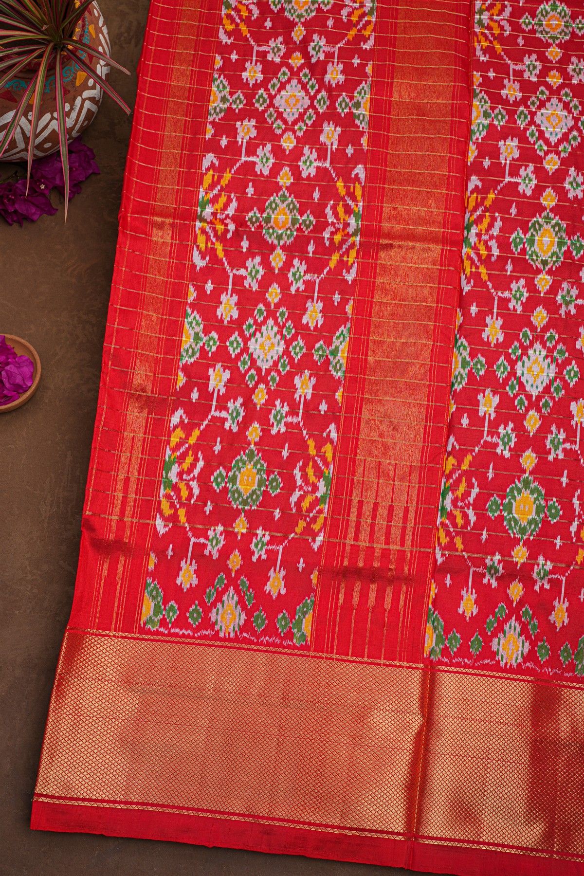 Ikat Silk Royal Blue Saree